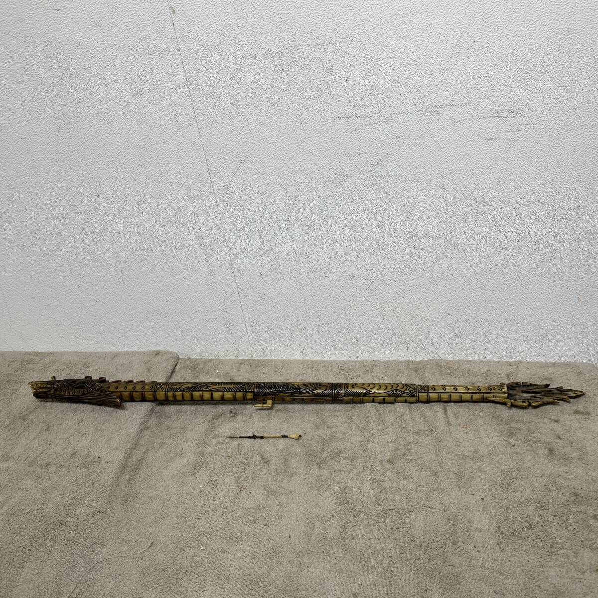 希少！　吹き矢　仕込み拭き筒　龍　魚　アジア美術　狩猟具　古道具　原始美術　プリミティブアート　ぺザントアート　XZ4237