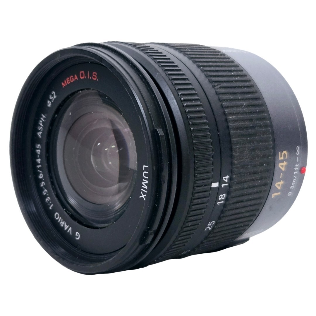 【美品 返品保証】 ルミックス Lumix G VARIO 14-45mm F3.5-5.6 ASPH. φ52 MEGA O.I.S. レンズ Z7005