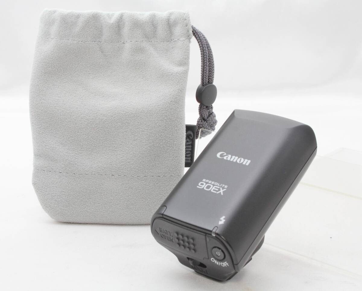 ★【ほぼ使用感なし 初心者におすすめ 通電OK】 Canon 純正ストロボ SPEEDLITE 90EX ★ 純正ポーチ付き