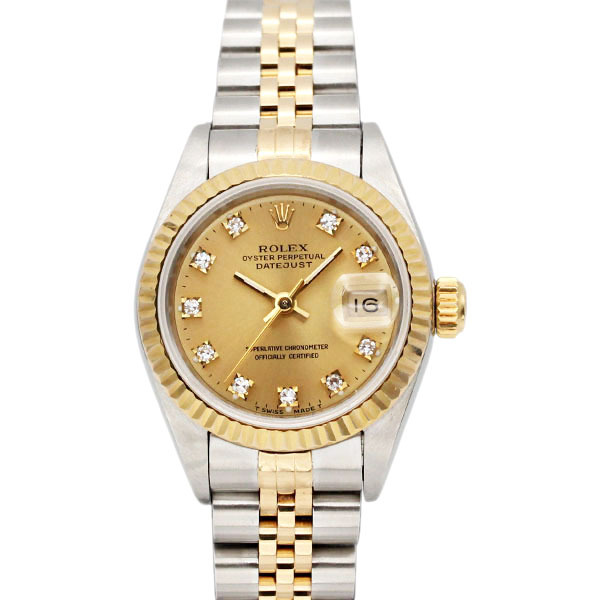 ロレックス ROLEX デイトジャスト 69173G シャンパン文字盤 SS/YG 10Pダイヤ レディース腕時計 自動巻き 女性 誕生日 プレゼント ブランド