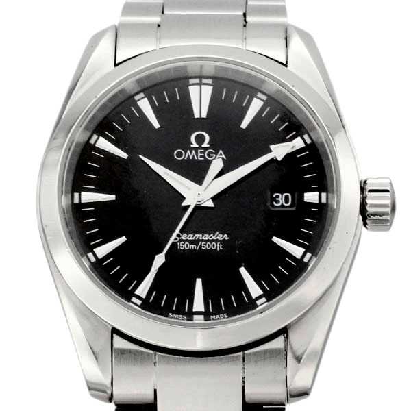 オメガ OMEGA シーマスター アクアテラ ブラック文字盤 メンズ腕時計 クォーツ Seamaster 36mm ウォッチ watch 男性 プレゼント ブランド