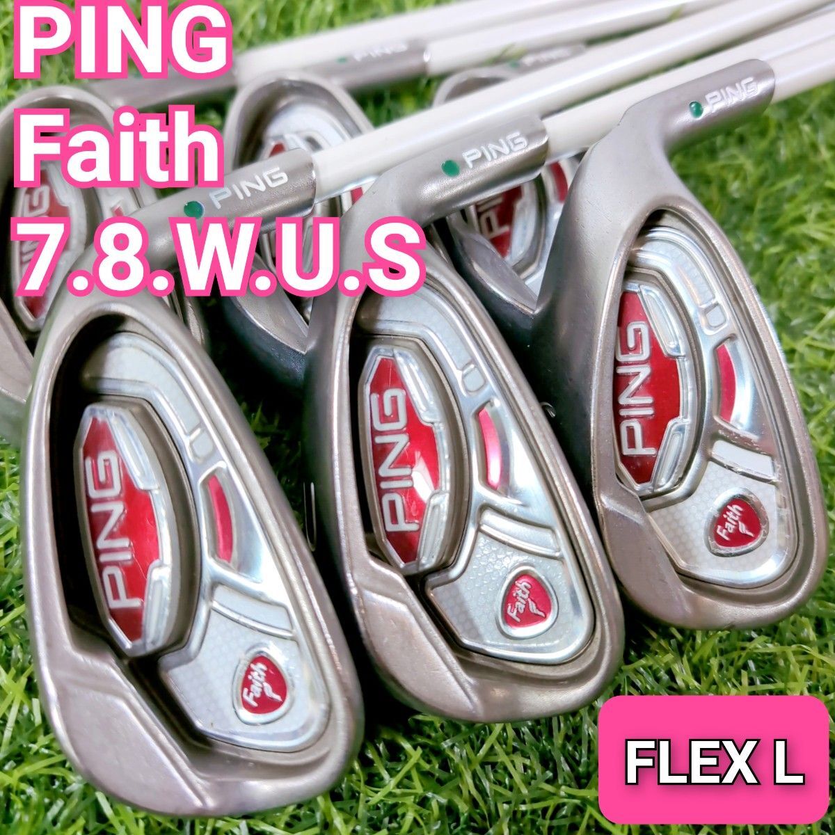PING ピン Faith フェイス レディース 女性用 フレックスL ゴルフクラブ アイアン 6本セット 右 フェース