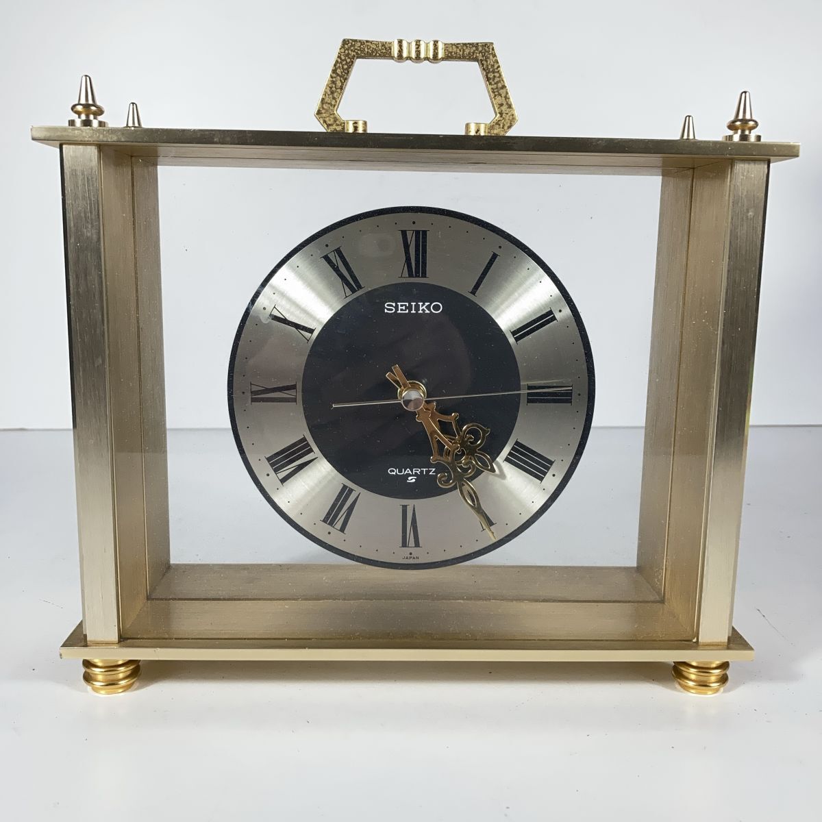 通電 SEIKO セイコー 置時計 QZ862G 置き時計 QUARTZ クオーツ アナログ 金 ゴールド 日本製 クオーツ インテリア
