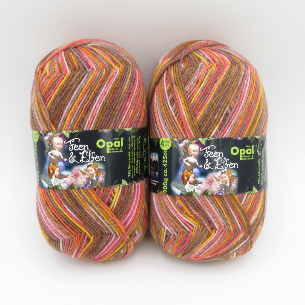 毛糸 Opal オパール Feen & Elfen(復刻版) 5520番色 2玉 4ply 100g玉巻 ソックヤーン 未開封 未使用品