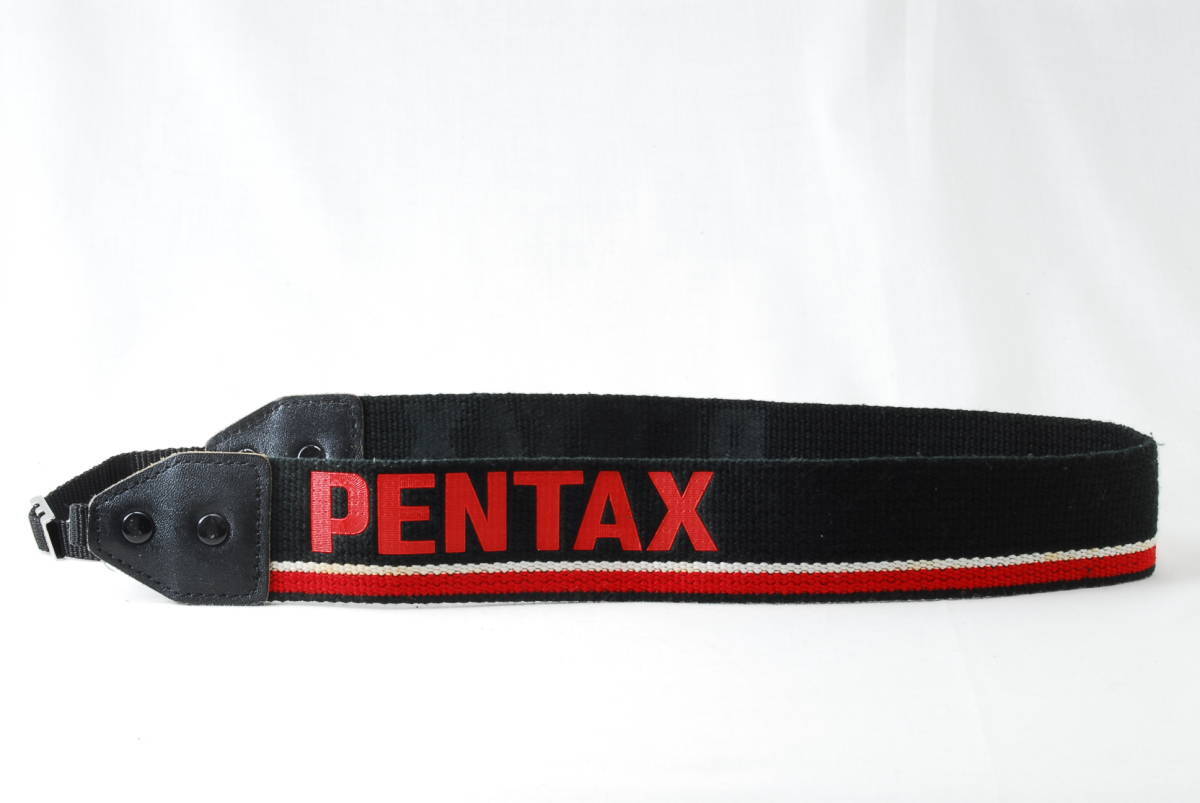 ☆Pentax ペンタックス カメラ ストラップ 黒色(ブラック)×赤色(レッド)×白色(ホワイト) ショルダー ネック フィルム Camera Strap☆