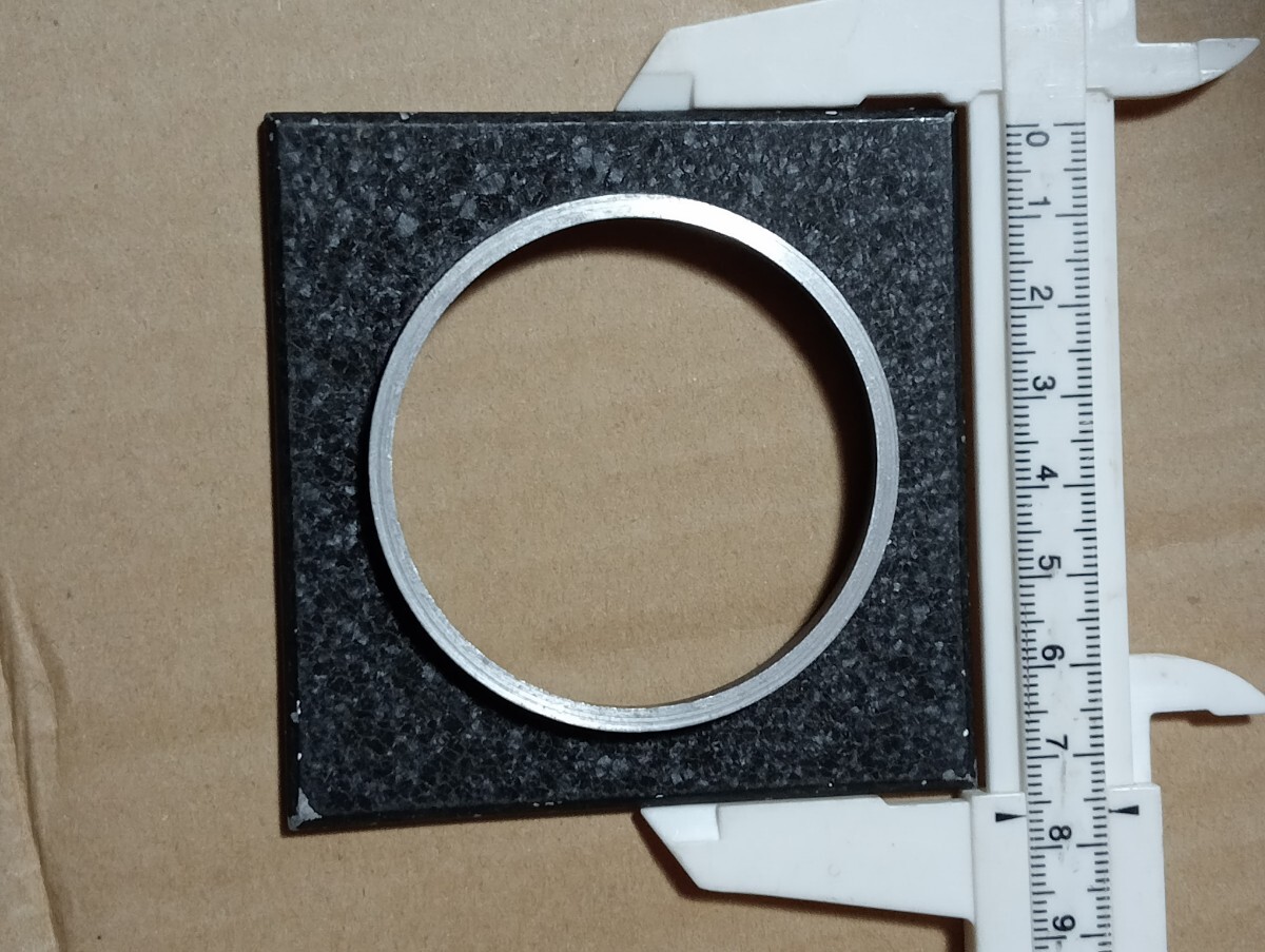 大判カメラ 蛇腹カメラ レンズフランジ 　レンズ座金　ボード金属製　53mm内径程　小ケ2