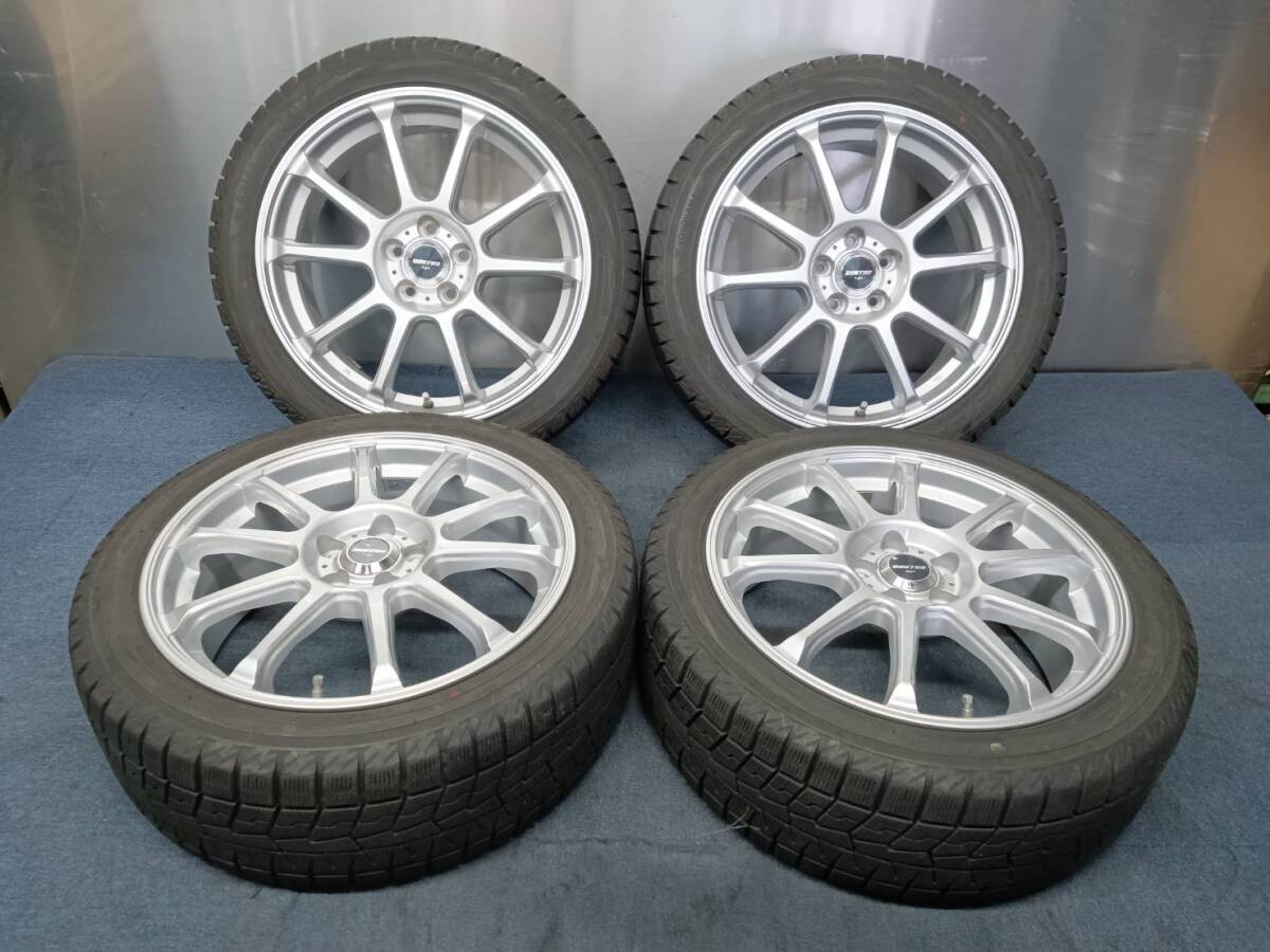 ★7-8分山★21年製★ ヨコハマ iG70 215/45R17　社外ホイール 17×7J +48 5H-100 4本セット スタッドレス BRZ・86・レガシィ等　C1376