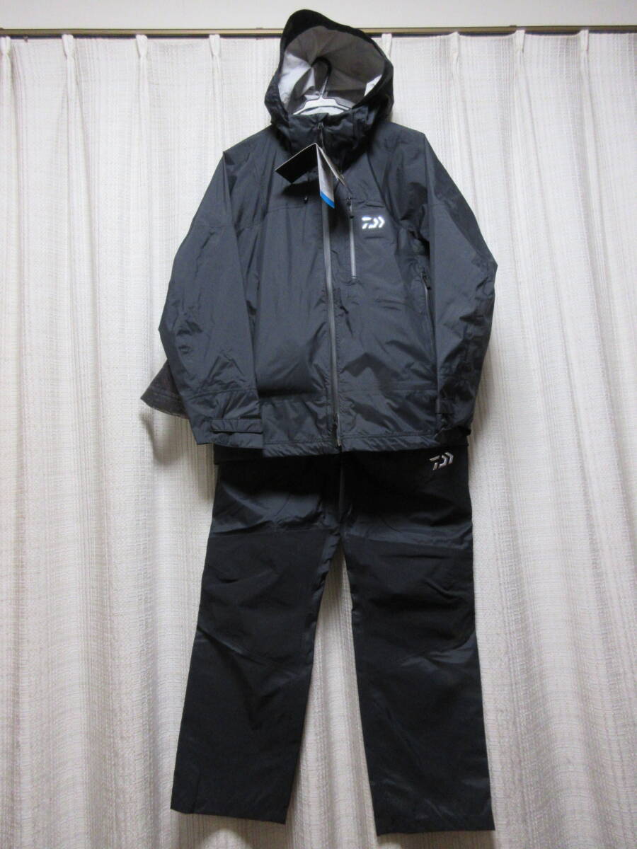 値下げ! ほぼ新品ダイワDAIWAレインマックスEGレインスーツDR-3422 Lサイズ ブラックエギング レインコート雨具カッパ レインウエア3 23468
