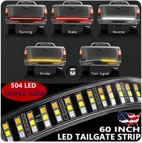 ё　トラック テールゲート 多機能 LED 60インチ 150㎝ 3列　☆Ford F150 テープ LED バー JA11 ストップ リバース シーケンシャル