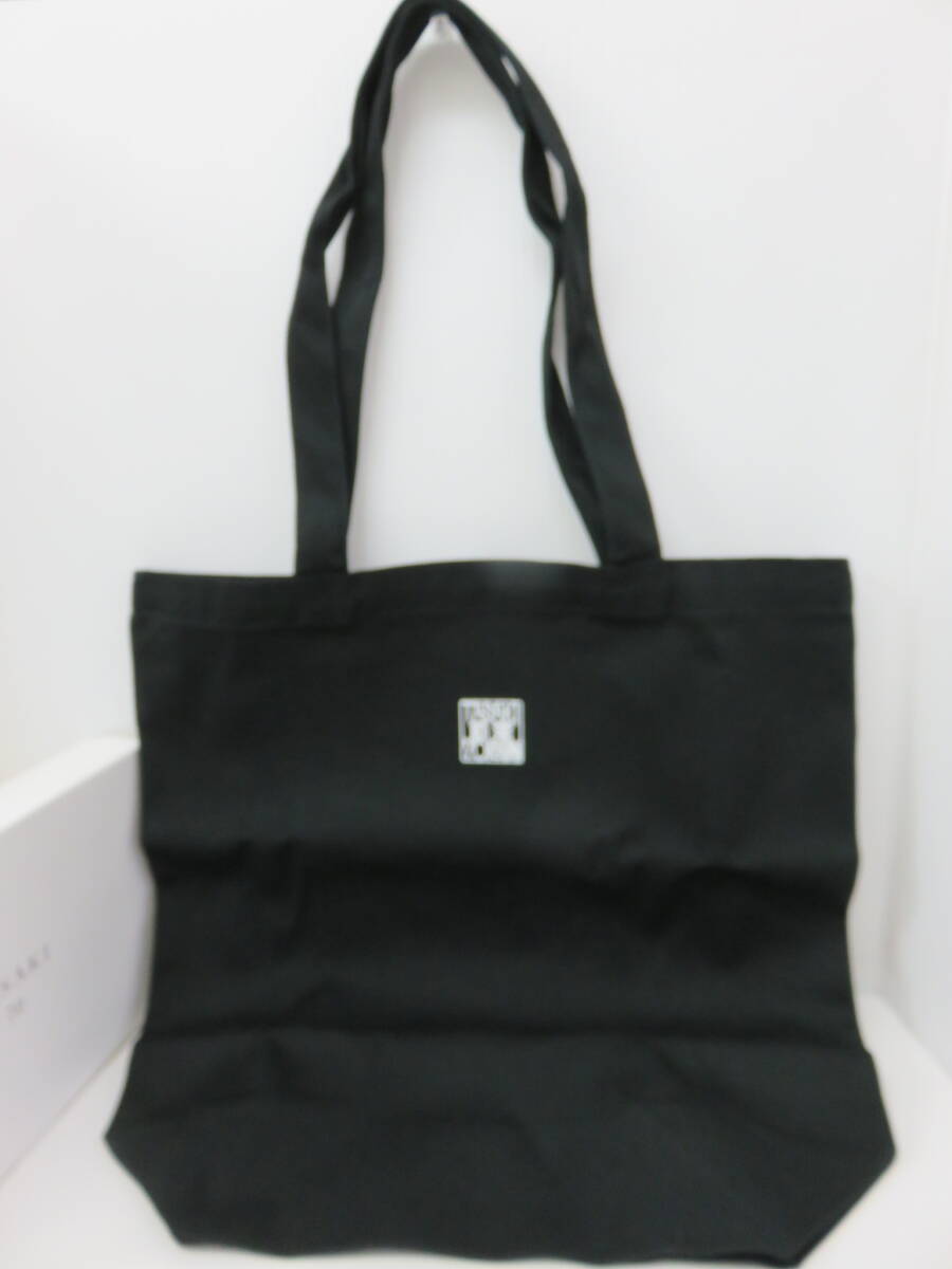 田崎真珠　バッグ　トートバッグ　キャンバス　黒　エコバッグ　創業70周年　マチあり　W35.5cm×H36cm　未使用