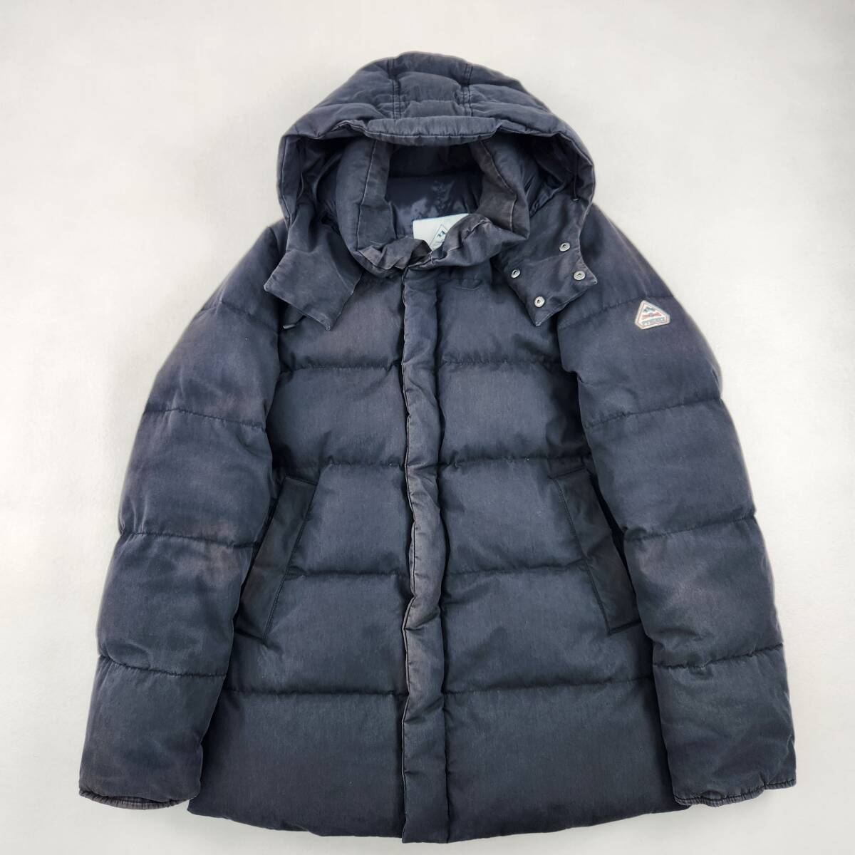 大人気◎BELFORT ベルフォール Pyrenex 極暖 ピレネックス ダウンジャケット ワッペン 2way フード M L相当