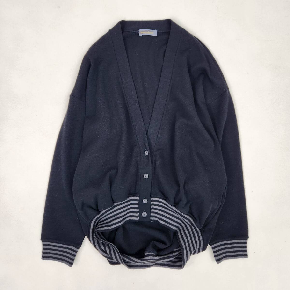 ISSEY MIYAKE MEN　カーディガン　筆タグ ヴィンテージ archive 変形 希少 ウール 黒 ブラック メンズ M