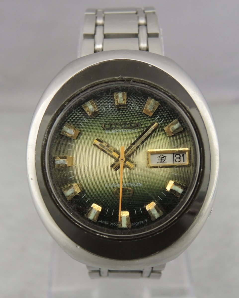 【ジャンク 】CITIZEN ELECTRONIC COSMOTRON 7802-870158 TA シチズン コスモトロン 不動 電磁テンプ式 8石