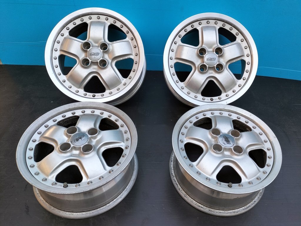 無限 ホンダ純正OP オプション MUGEN M-2 PP1 ビート用 アルミホイール F 14インチ 6J 6.0J +45 4H PCD 100 2本 R 15インチ 6J 6.0J 4H 2本