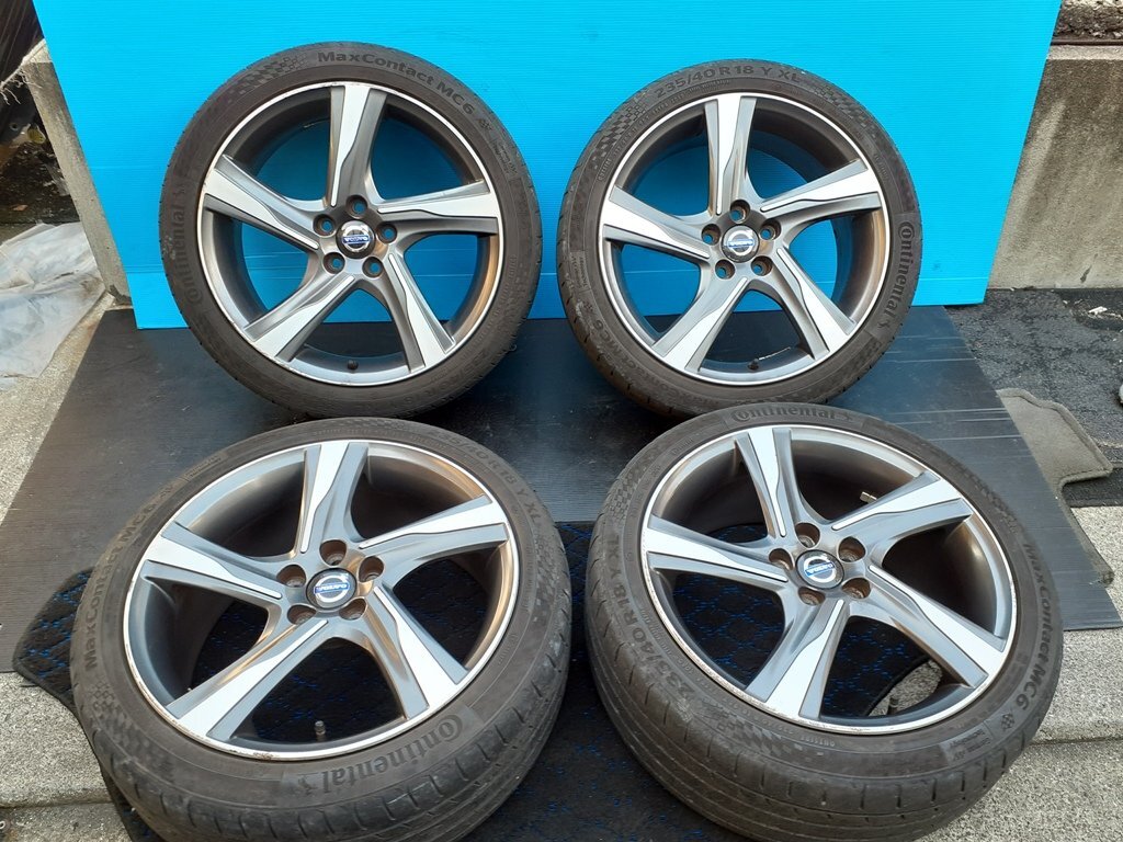 ボルボ純正 V60 S60 イクシオン Ixion アルミホイール 18インチ 8J +55 5H 5穴 PCD 108 コンチネンタル MaxContact MC6 235/40R18 95Y 4本