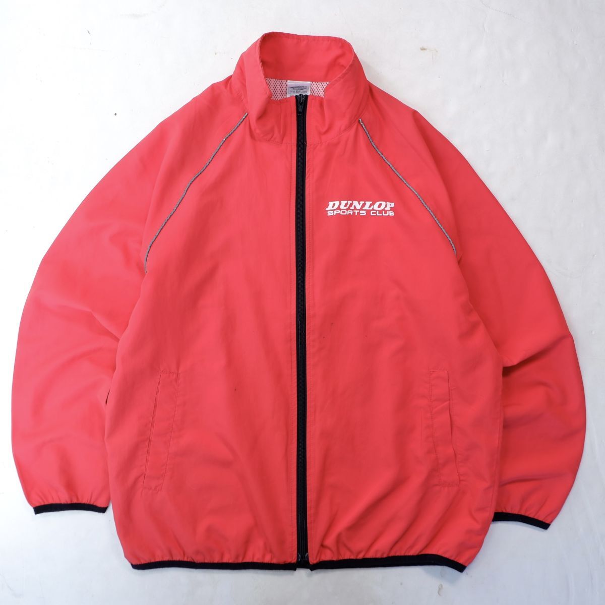 国内正規品★ DUNLOP SPORTS CLUB ダンロップ ジップアップ ウィンドブレーカー ジャケット 濃いピンク M ラグラン トラック ジャージ