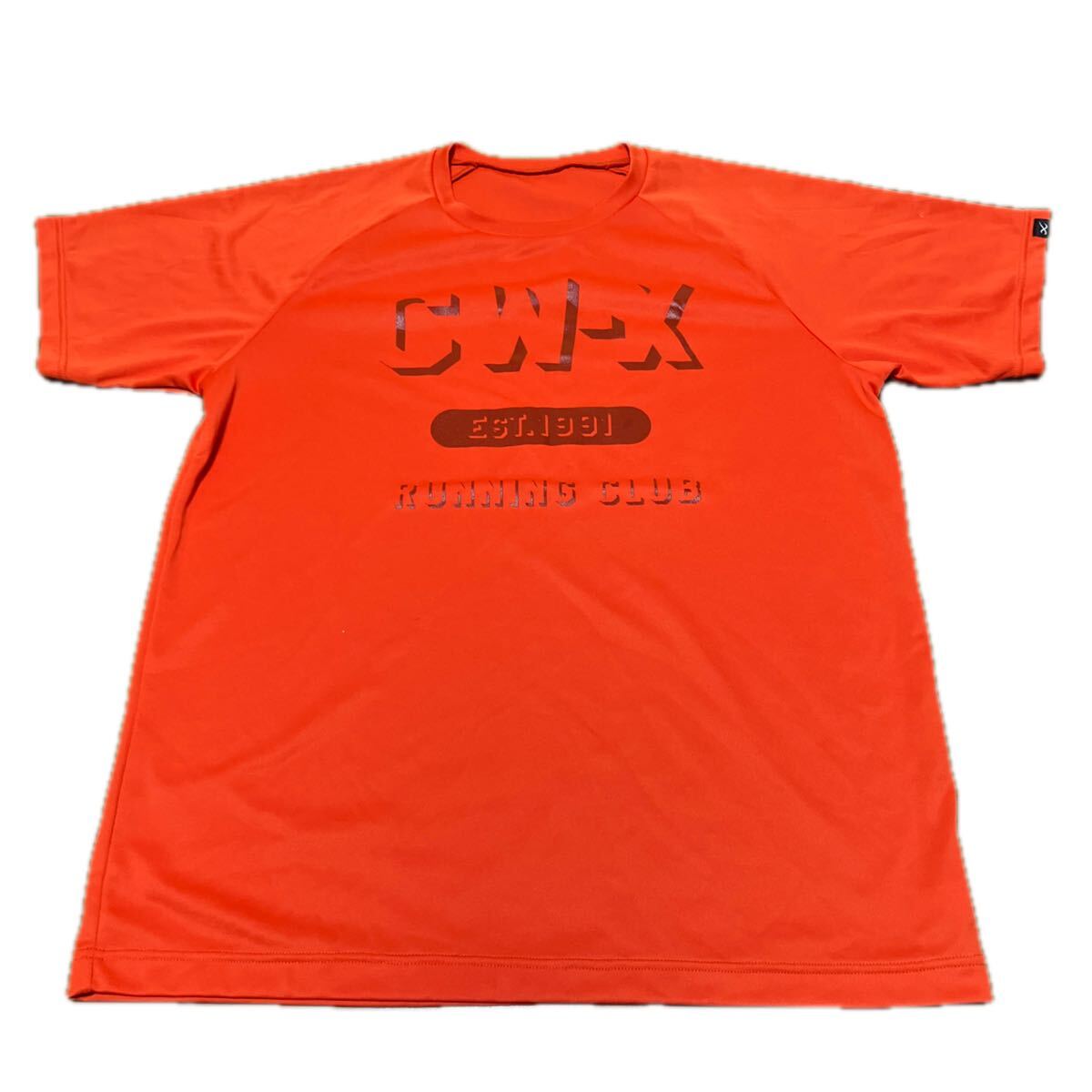 CW-X RUNNING CLUB ドライTシャツ　オレンジ EST.1991 半袖Tシャツ M