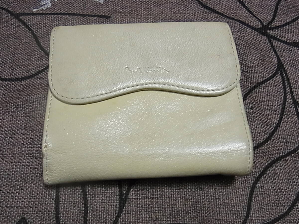 ポールスミス Paul Smith 3つ折り財布 がま口 本革 ベージュ レディース　状態良好