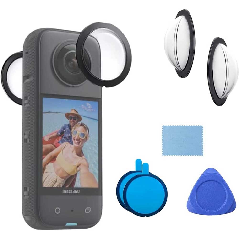 インスタ360X3 Insta360 X3 専用 粘着式レンズガード パノラマレンズガラス保護ミラー レンズ保護 キャップ 高透過率 耐衝撃 キズ防止