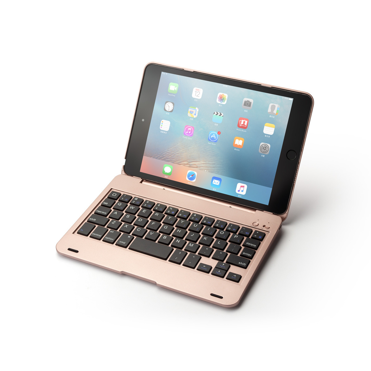 アイパッド / iPad mini 第4世代 / iPad mini 第5世代 / キーボード付ケース / US配列 / Bluetooth / ローマ字入力 / ローズゴールド