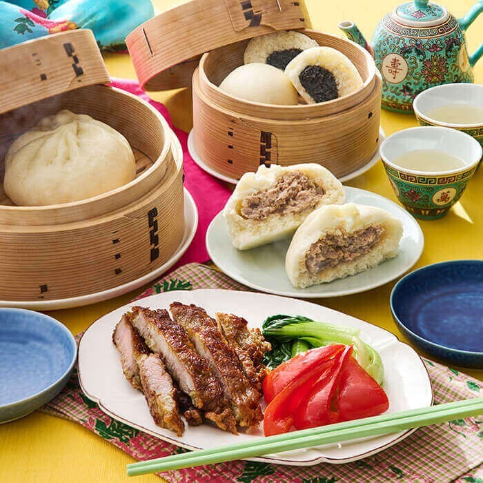 ABCクッキングレシピ 紙レシピ「2種の本格中華まん＆排骨のスパイス揚げ」料理 2026年1月2月タブレット限定メニュー