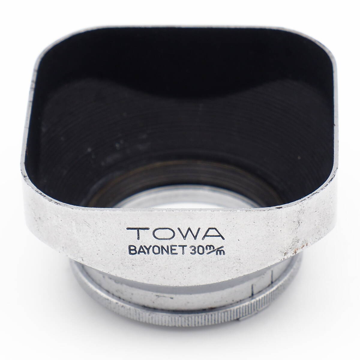 TOWA VATONET 30m/m Metal Hood [B30バヨネット/二眼レフ用] ROLLROCORD MINOLTA AUTOCORD YASHICA Mat など用 分離型角型フード シルバー
