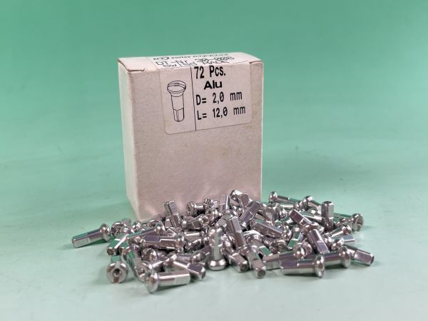 新品 DT SWISS アルミニップル 2.0×12mm シルバー 72個 30-008 DTスイス ニップル DTSWISS スイス 0129R2601/230