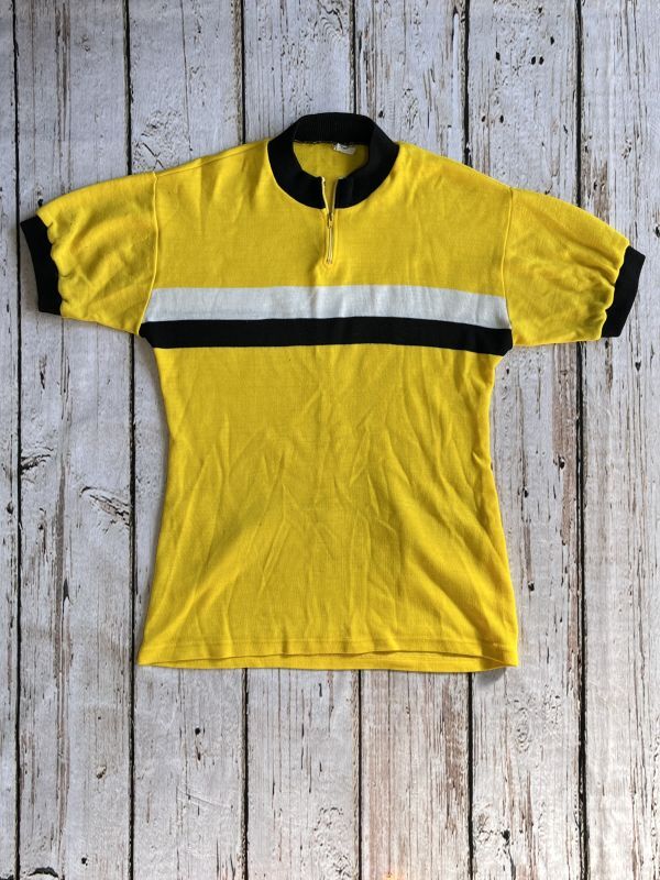 TRICODOR ジャージ イエロー ハーフジップ ベルギー製 黄色 半袖ジャージ サイクルジャージ ビンテージ 1229R2502/230