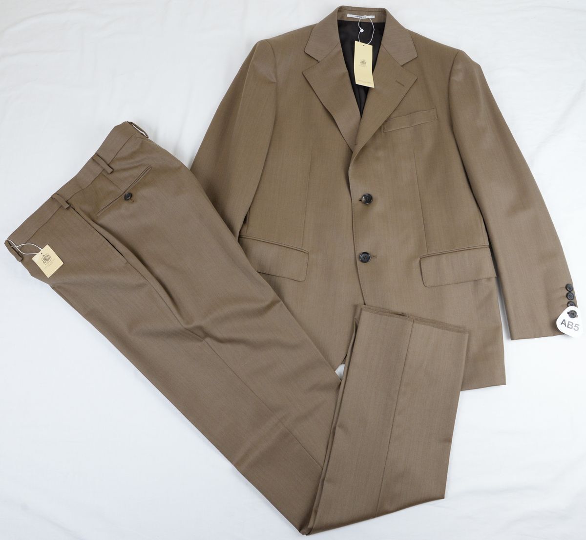 ●オンワード樫山J.PRESS紳士スーツ(36L(AB5),ゴールドブラウン,SW0715,Arthur Harrisonアーサーハリソン生地,ノータック)新品