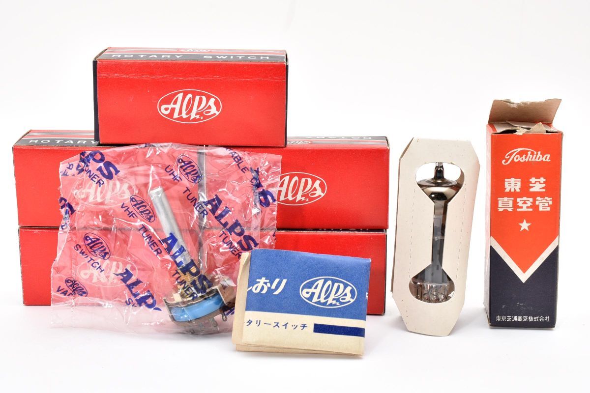 RU546★ALPS ROTARY SWITCH M-25 5本セット + 東芝 Toshiba 真空管８KR8 1本　