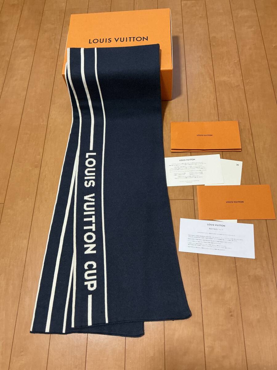 極美品　LOUIS VUITTON ルイヴィトン　マフラー　大判　濃紺　男女可