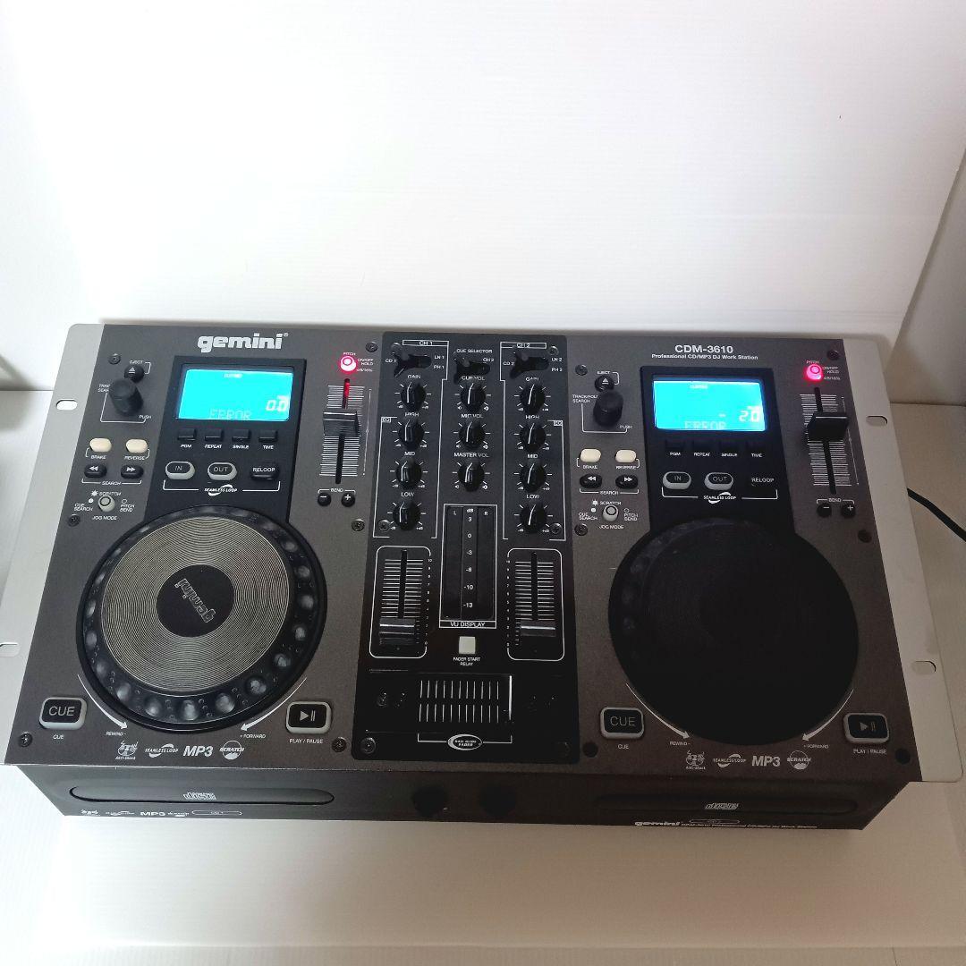 Gemini CDM-3610 DJ 通電確認 現状品 ミキサー ジェミナイ　ジェミニ　CDM　3610 Dual MP3　CD DJ ミキサー 