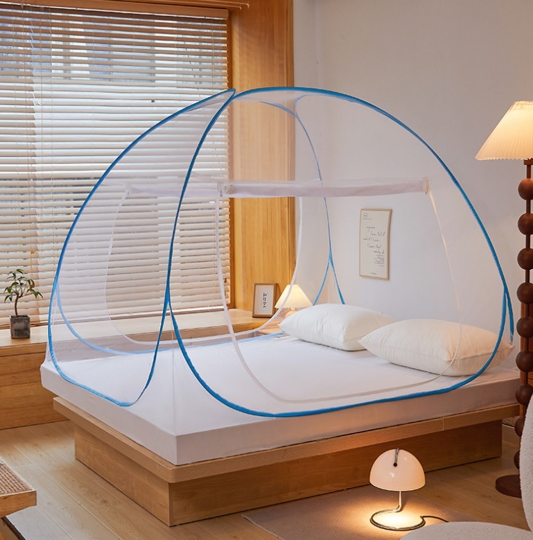 送料690円 蚊帳 テント ワンタッチ 大型 220×230cm ムカデ 対策 かや ベッド 室内 防虫ネット シングル ダブル 虫よけ ネット
