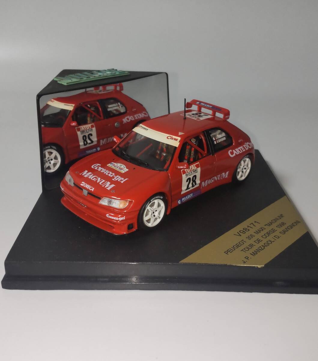 VITESSE 1/43 V98171 PEUGEOT 306 MAXI "MAGNUM” TOUR DE CORSE 1998　J.P.MANZAGOL/D.SAVIGNONI 　#28 1:43　ミニカー