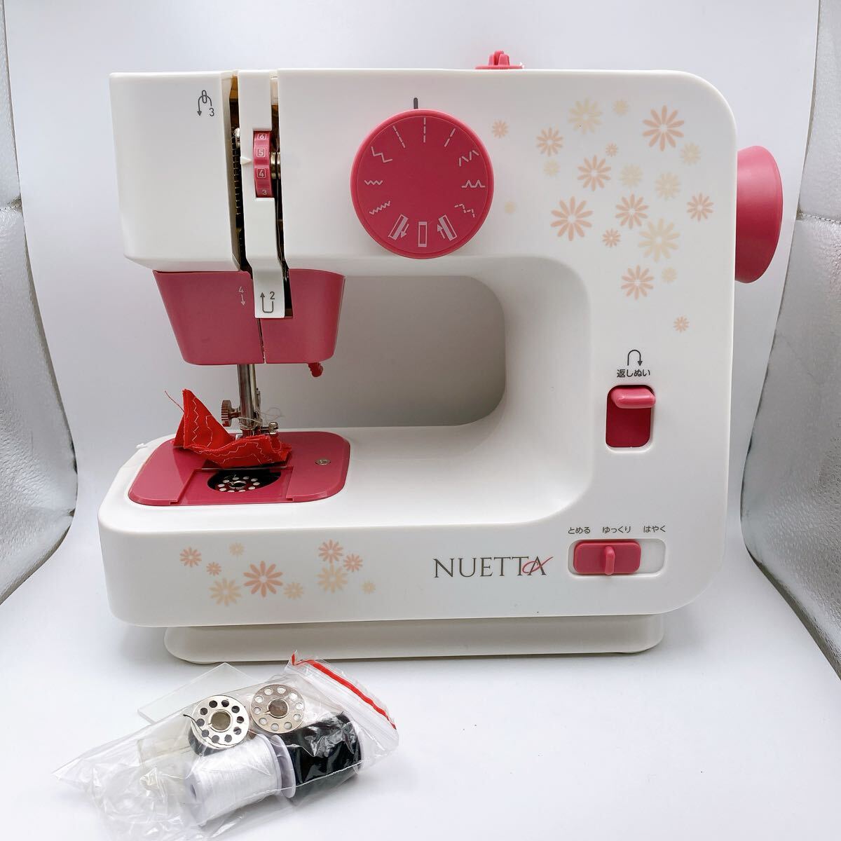 ショップジャパン NUETTA ヌエッタ ミシン 電動ミシン コンパクトミシン NUE-1 裁縫 ピンク 動作未確認 ジャンク品 中古品 保管品