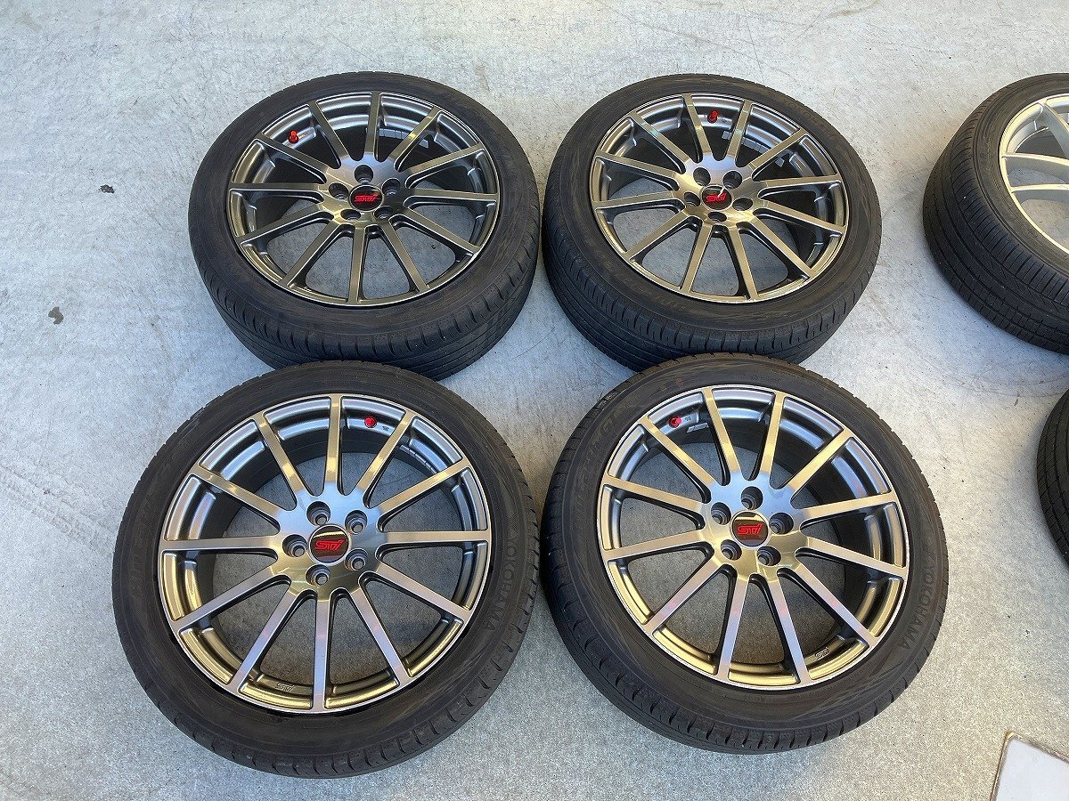 S管理79372 レガシィ BRG】★ENKEI STi 18インチ ホイール 7.5J +55 PCD100 5H★225/45R18 2022年製 タイヤ付