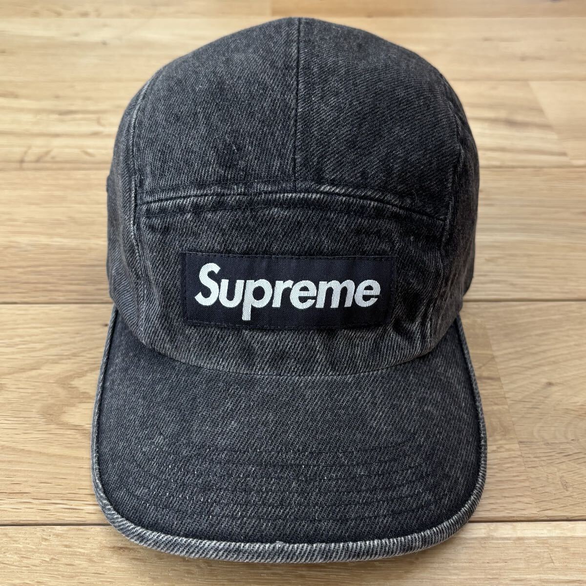 【大人気】Supreme Denim Camp Cap Black シュプリーム デニム キャンプ キャップ ボックスロゴ Box Logo ブラック 黒
