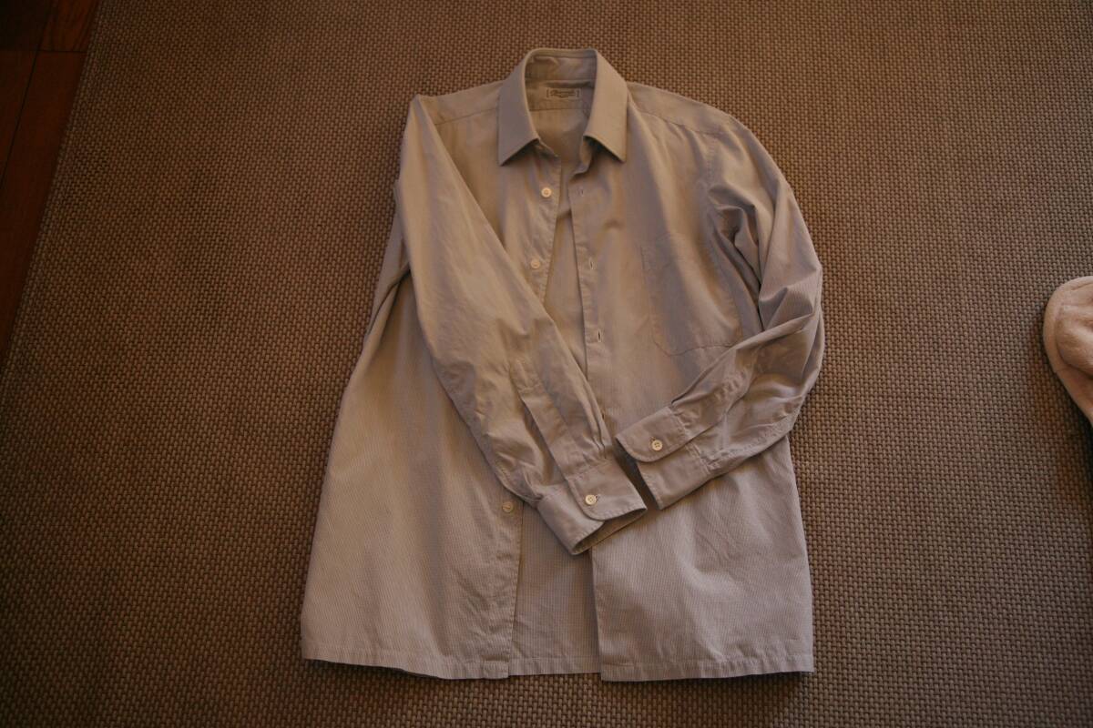 1993s Charvet Check Dress Shirt シャルべ コットン 綿 グレー チェック シャツ ヴィンテージ ビンテージ フランス製 メンズ les leston