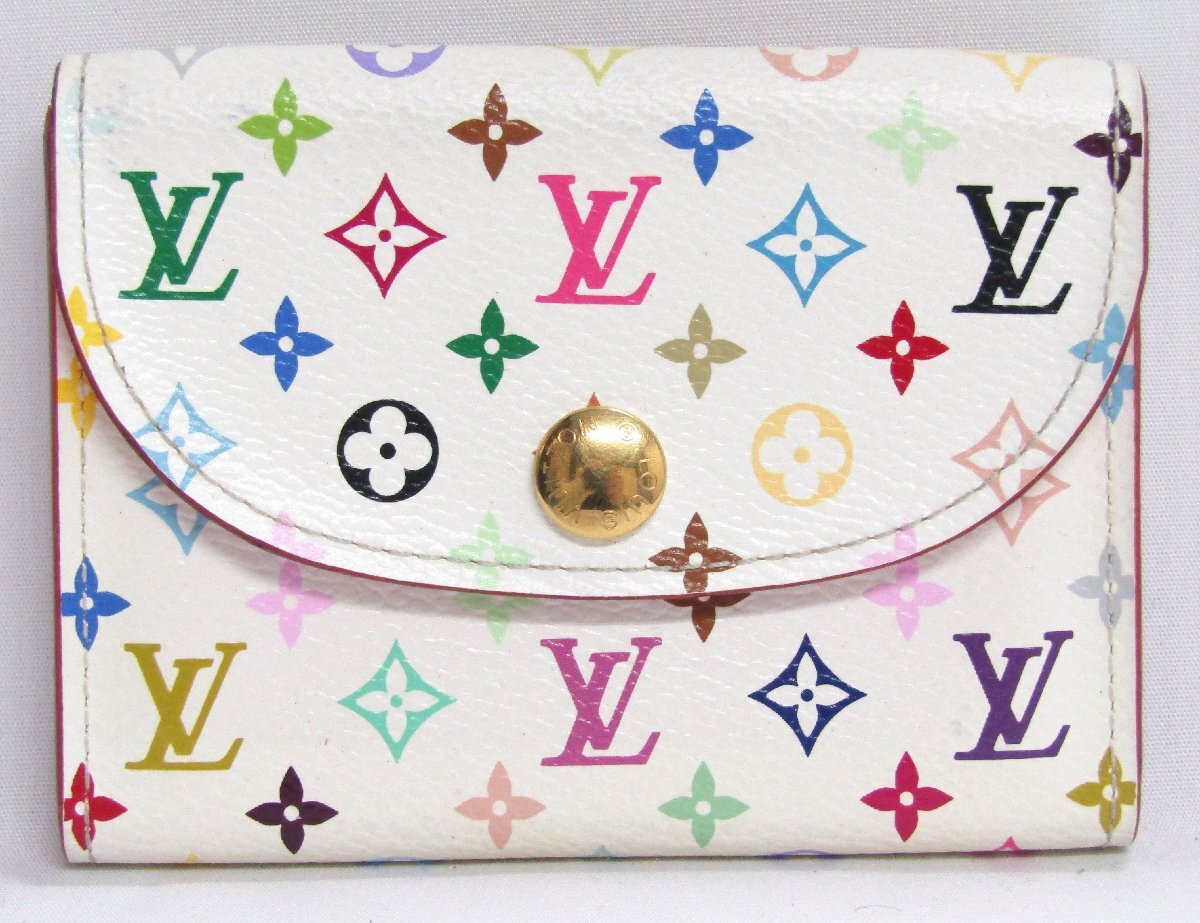 美品 LOUIS VUITTON M66560 アンヴェロップ・カルトドゥヴィジット モノグラムマルチカラー カードケース ルイヴィトン イニシャルあり
