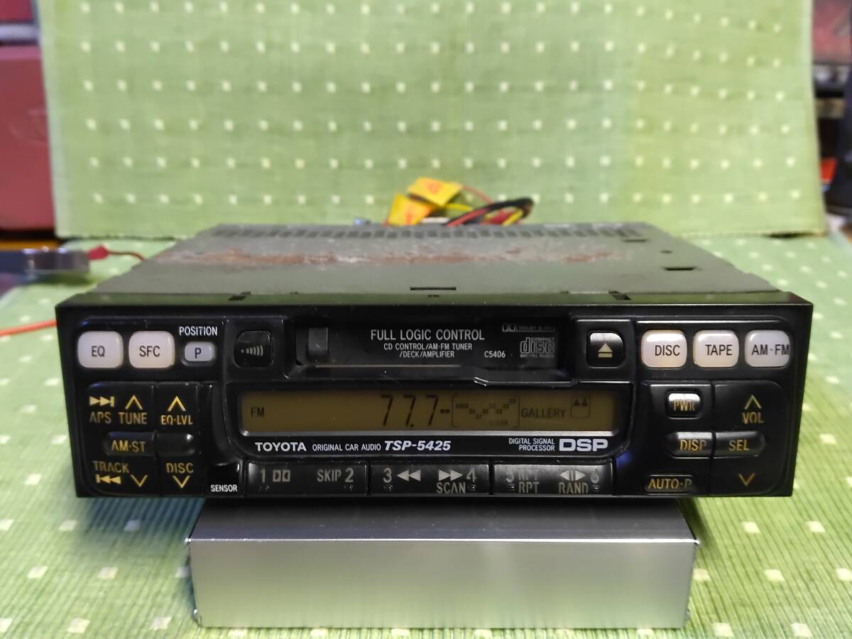 当時物！スープラ/トヨタ純正「TSP-5425/KEH-M9106ZTパイオニア製」 DSP/EQカセットテープデッキ（中古通電ok）旧車TOYOTA高市SUPRA