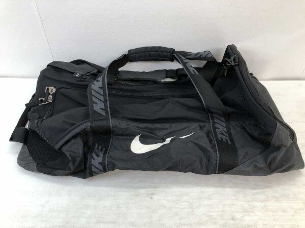 ナイキ NIKE レトロ スポーツ アウトドア レジャー 合宿 遠征 旅行 大容量 底板つき 2way ボストンバッグ カバン 男女兼用 黒