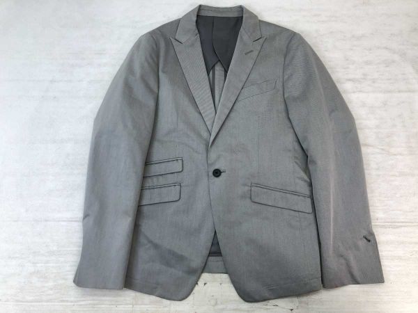 エービーエックス abx ネオお兄系 トラッド 00s 背抜き ピークドラペル 1つボタン テーラードジャケット メンズ コットン混合 2 グレー