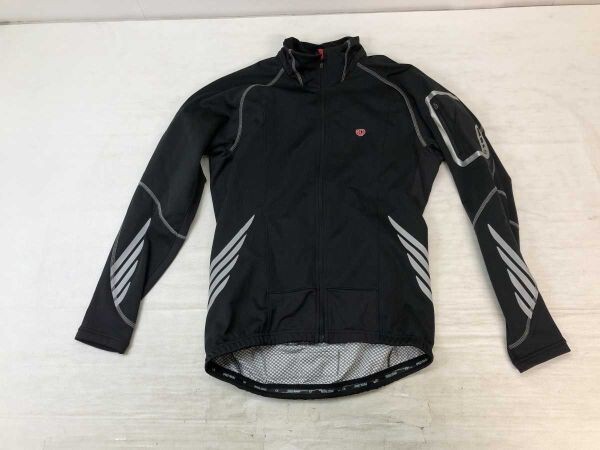 パールイズミ PEARL IZUMI スポーツ 自転車 サイクリング ロゴプリント ハイネック サイクルジャージ ジャケット メンズ M 黒