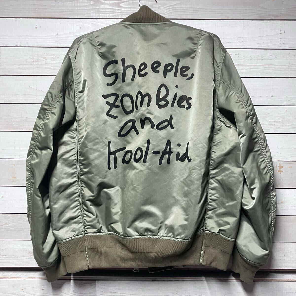 SIZE 4 SACAI MADSAKI NYLON TWILL BLOUSON MA-1 FLIGHT JACKET GREEN サカイ マサキ ツイル ブルゾン フライト ジャケット グリーン