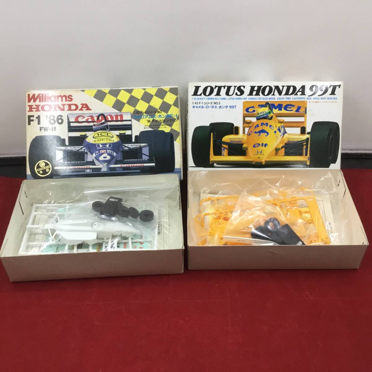 Aoshima アオシマ 1/43 プラモデル Williams Honda F-1 '86 Camel Lotus Honda 99T ホンダ 00046 87070 2点セット 内袋未開封品