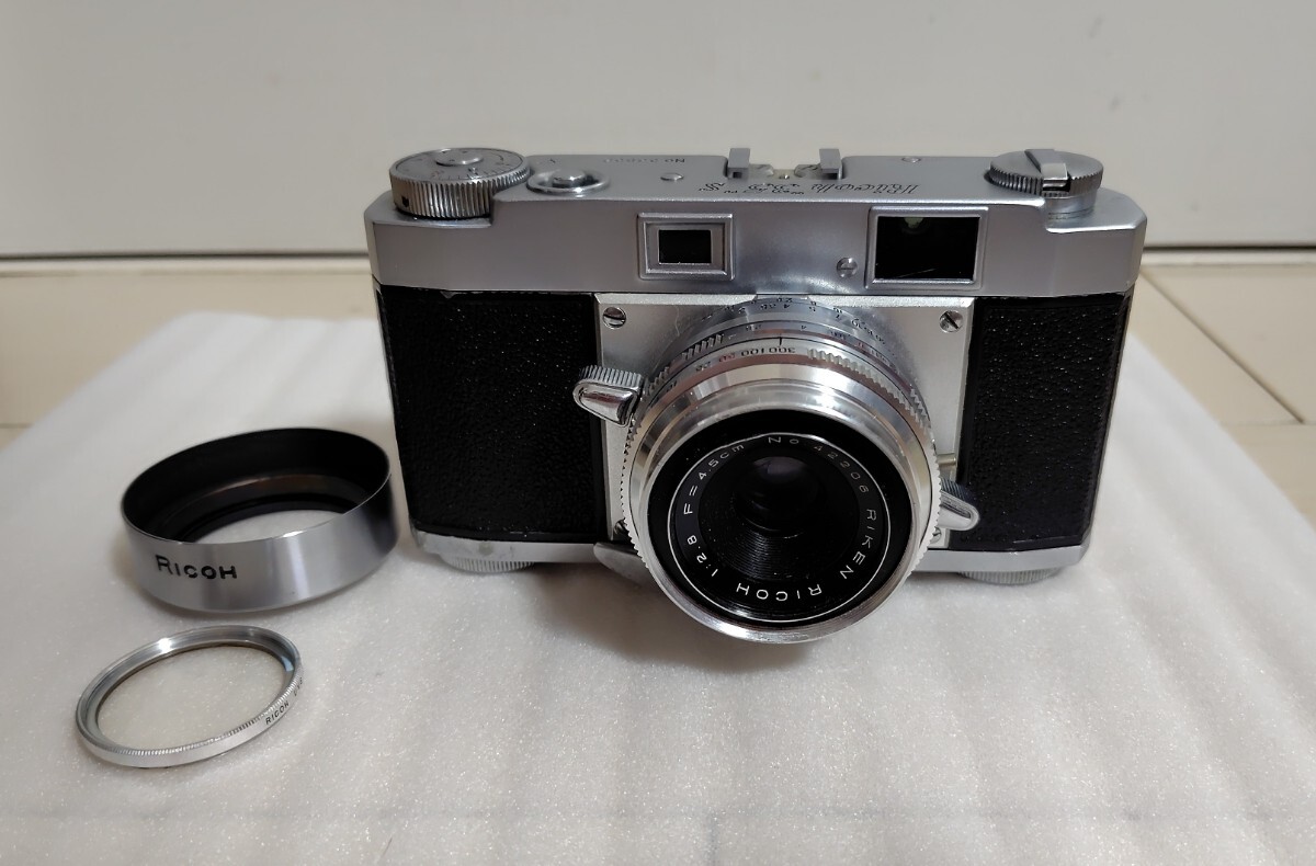 リコー RICOH 35S f=4.5cm 1:2.8 フィルムカメラ SERIES VI 43mm径 メタルレンズフード フィルター UVS 34 付き 未確認 現状品 ジャンク
