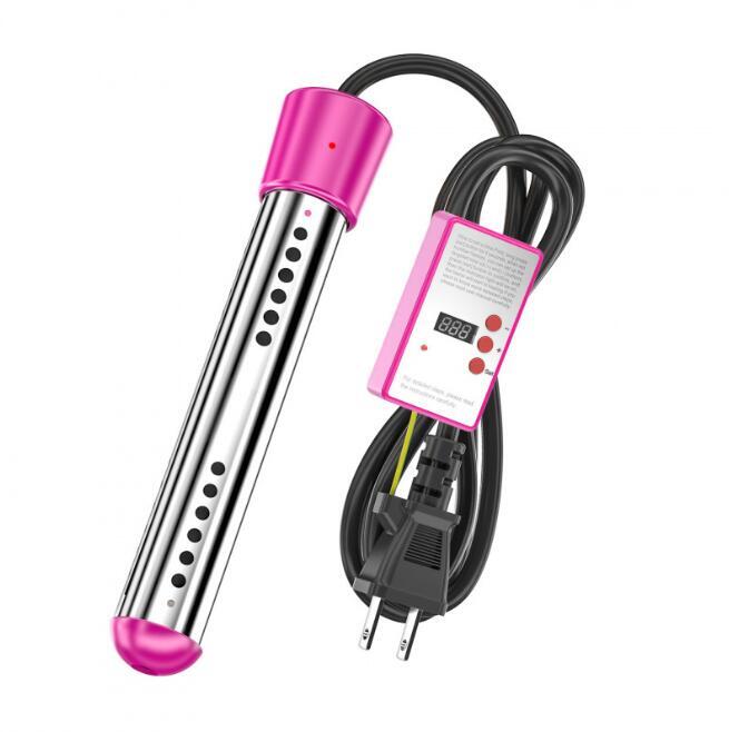 新入荷投げ込み ヒーター1500W温度計付き予約時間タイマー携帯 110V湯沸かし器 電気 給湯器 風呂 バケツ ステンレス アウトドア 温水プール