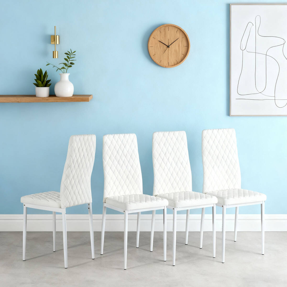 ダイニングチェア 4脚セット レザー 椅子 イス 食卓椅子 菱形 レトロ 北欧 コンパクト リビングチェア 