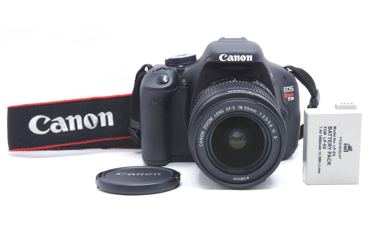 ▽Canon キヤノン EOS REBEL T3i / EF-S 18-55mm F3.5-5.6 IS II(レンズキャップ・バッテリー付) 訳あり