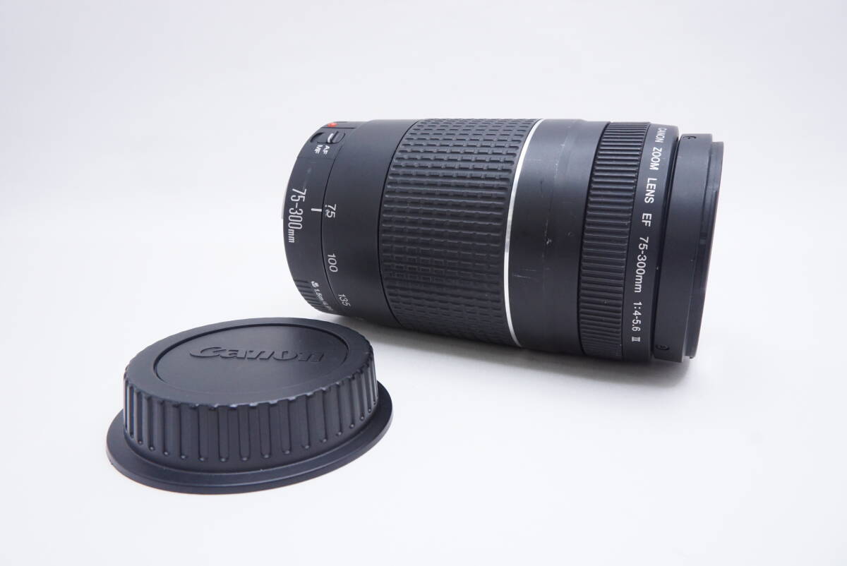 ○CANON キャノンZOOM LENS EF 75-300mm f4-5.6 Ⅲ(ボディキャップ付)訳あり